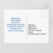 🎾ブルーグリーンテニスコートのカスタマイズ可能はがき ポストカード (裏面)