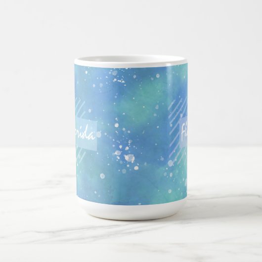 ブルーグリーンデザインカスタムフロリダマグ コーヒーマグカップ (中央)