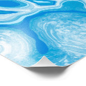 ブルーグリーンデジタル大理石の流体アート フォトプリント            (角)