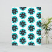 ブルーグリーントロピカルフラワーパターンスクラップブック紙 (スタンド正面)