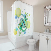 ブルーグリーンドラゴンフライシャワーカーテン シャワーカーテン (インサイチュ)