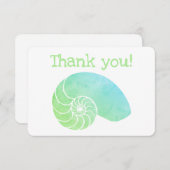 ブルーグリーンナウティラスフラットサンキューカード サンキューカード (正面/裏面)