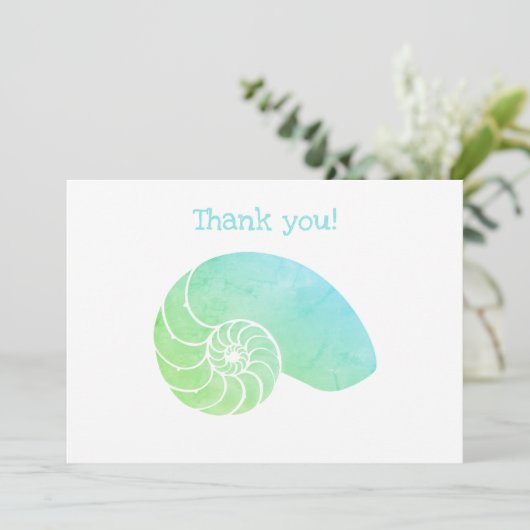 ブルーグリーンナウティラスフラットサンキューカード サンキューカード (スタンド正面)