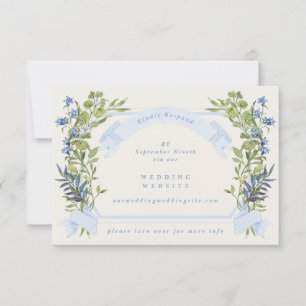 ブルーグリーンネイリストゥーンウェブサイトQRコード結婚式RSVP 招待状