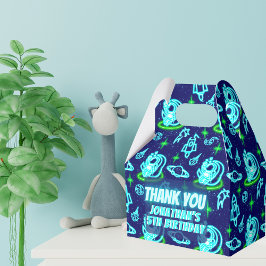 ブルーグリーンネオン白熱［赤熱］光を放つ宇宙ロケット フェイバーボックス