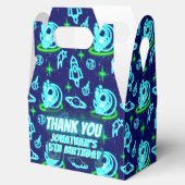 ブルーグリーンネオン白熱［赤熱］光を放つ宇宙ロケット フェイバーボックス (オープン)