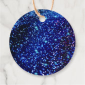 ブルーグリーンネオン白熱［赤熱］光を放つ宇宙惑星ありがとう フェイバータグ (裏面)