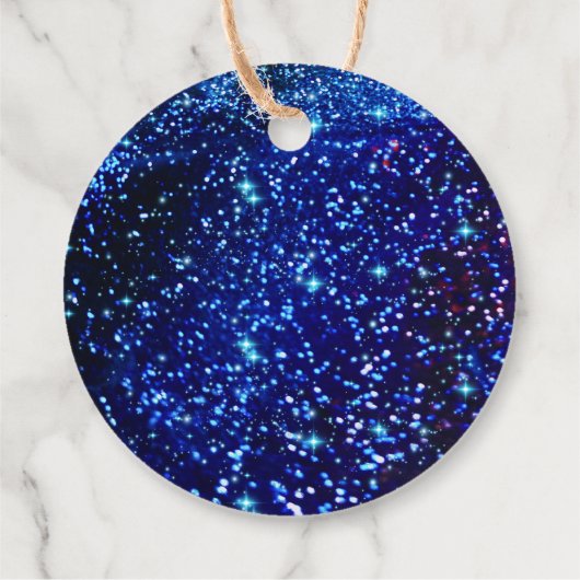 ブルーグリーンネオン白熱［赤熱］光を放つ宇宙惑星ありがとう フェイバータグ (裏面)