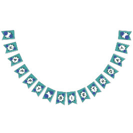 ブルーグリーンハッピーバースデーボーリングパーティー バンティングフラッグ