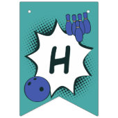 ブルーグリーンハッピーバースデーボーリングパーティー バンティングフラッグ (第2の旗)