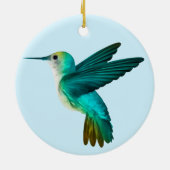 ブルーグリーンハミングバードオーナメント セラミックオーナメント (裏面)