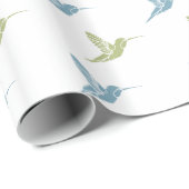 ブルーグリーンハミングバード誕生日 ラッピングペーパー (ロールコーナー)