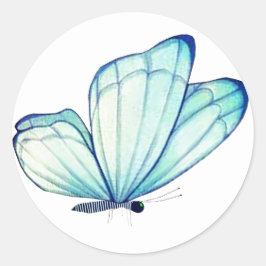 ブルーグリーンバタフライ封筒用シール ラウンドシール