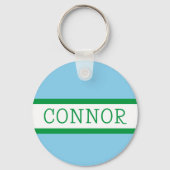 ブルーグリーンバック名門私立校風のパックパーソナライズされたラベル キーホルダー (正面)