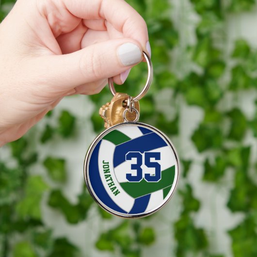 ブルーグリーンバレーボールチームが彼の名前をカスタムするを彩る キーホルダー (手)