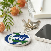 ブルーグリーンバレーボールチームが彼の名前をカスタムするを彩る キーホルダー (側面)