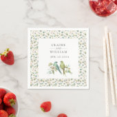 ブルーグリーンバード植物水結婚色 スタンダードカクテルナプキン (インサイチュ)
