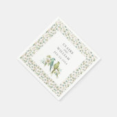 ブルーグリーンバード植物水結婚色 スタンダードカクテルナプキン (角)