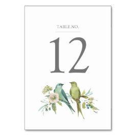 ブルーグリーンバード植物水結婚色 テーブルナンバー