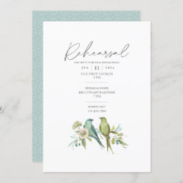 ブルーグリーンバード植物水結婚色 招待状