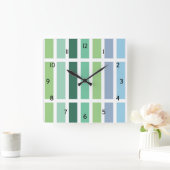 ブルーグリーンヒューズ スクエア壁時計 (ホーム)
