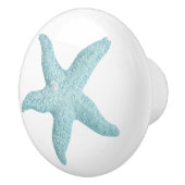 ブルーグリーンビーチシーシェルスターフィッシュデザイン セラミックノブ (右)