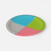 ブルーグリーンピンクグレー ペーパープレート (アングル)