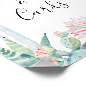 ブルーグリーンピンクタコベビーの赤ちゃんシャワーのサイン ポスター (角)