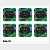 ブルーグリーンピーコックアゲートSweet sixteenありがとう スクエアシール (シート)