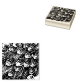 ブルーグリーンピーコックウッドとゴムスタンプ ラバースタンプ (押印)