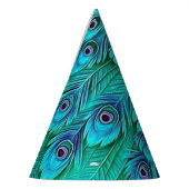 ブルーグリーンピーコックパーティーハット パーティーハット (左)