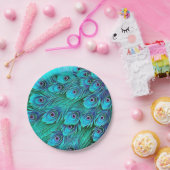 ブルーグリーンピーコック紙パーティープレート ペーパープレート (パーティー)