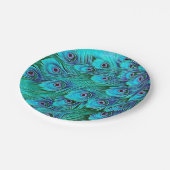 ブルーグリーンピーコック紙パーティープレート ペーパープレート (アングル)
