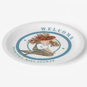 ブルーグリーンピーチピンクかわいい人魚の赤ちゃんシャワー ペーパープレート (アングル)