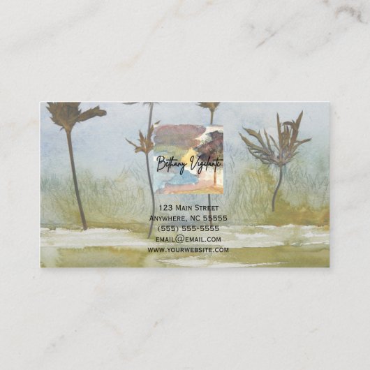 ブルーグリーンフラワー名刺 名刺 (裏面)