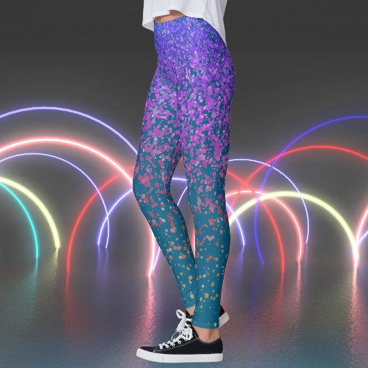 ブルーグリーンフレックスレスプリント レギンス