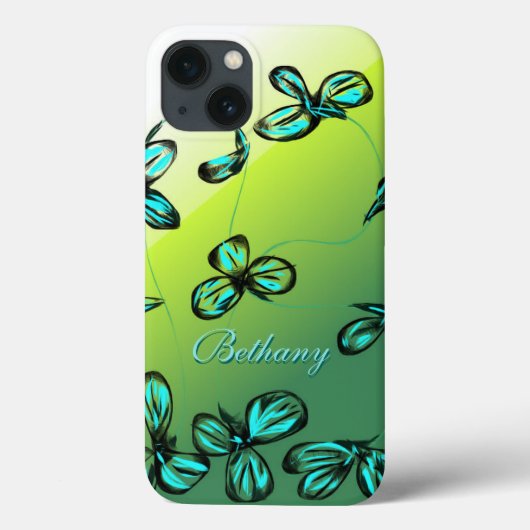 ブルーグリーンフローラカスタマイズiPad Mini ケース** Case-Mate iPhoneケース (裏面)