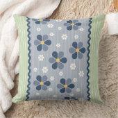 ブルーグリーンフローラ枕 クッション (ブランケット)