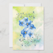 ブルーグリーンフローラ水彩誕生日パーティー 招待状 (裏面)