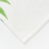 ブルーグリーンフローラ葉ベビーマイルストーンボーイベビー フリースブランケット (角)