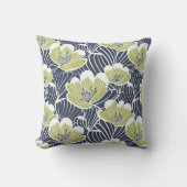 ブルーグリーンフローラ クッション (正面)