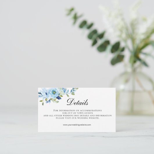 ブルーグリーンフローラQRコード結婚の詳細 エンクロージャーカード (スタンド正面)