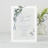 ブルーグリーンブライダルシャワーフローラ 招待状 (スタンド正面)