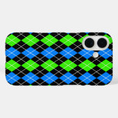 ブルーグリーンブラックダイアーガイルアモンドデザイン Case-Mate iPhoneケース (裏面 (横))