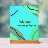 ブルーグリーンブラックパステル抽象芸術追加ネーム文字boh アクリルサイン (ニュートラル)