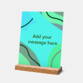 ブルーグリーンブラックパステル抽象芸術追加ネーム文字boh アクリルサイン (傾斜)