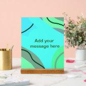 ブルーグリーンブラックパステル抽象芸術追加ネーム文字boh アクリルサイン (ウェディング)