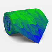 ブルーグリーンプラズマインク液体流体波パターン ネクタイ (ロール)