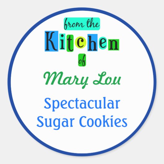 ブルーグリーンベーキングシールのキッチンから ラウンドシール (正面)