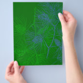 ブルーグリーンホリデーパインパターンフライヤー チラシ (手)